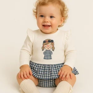 VESTIDO BEBE MARGARITAS INVIERNO 2025