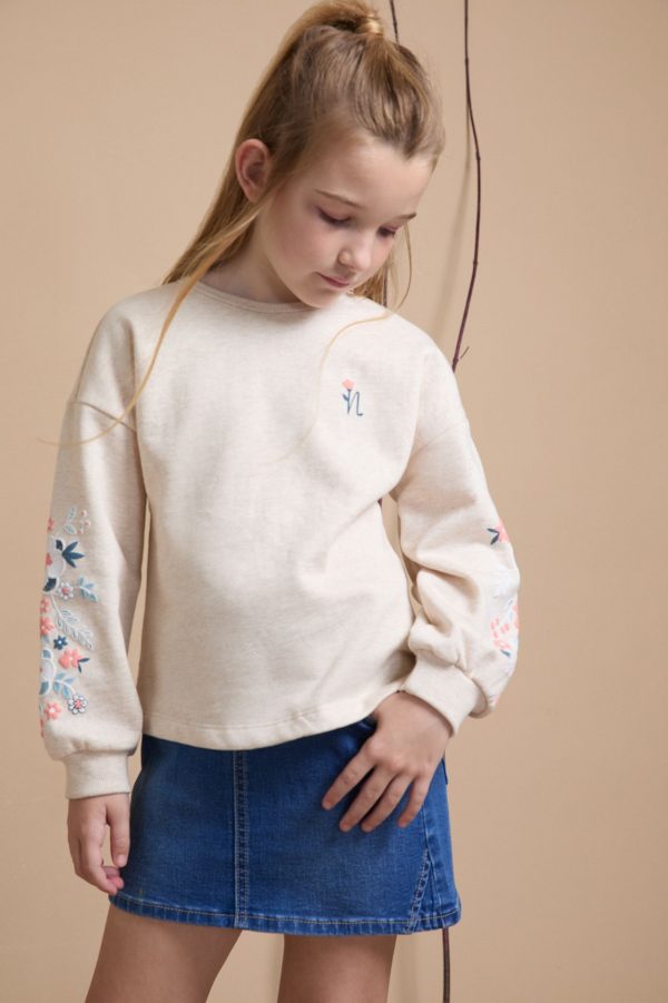 SUDADERA NIÑA FLORES INVIERNO 2025