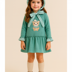VESTIDO NIÑA TIPO SUDADERA  INVIERNO 2025